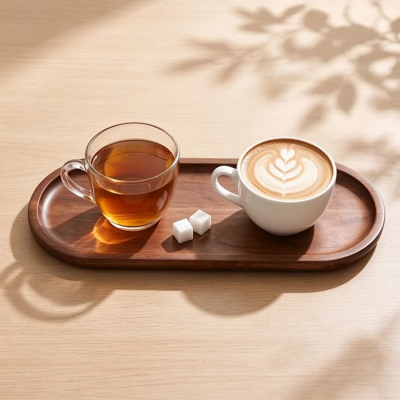 Japanese Tea - Japanse stijl ovale theebord van acaciahout,