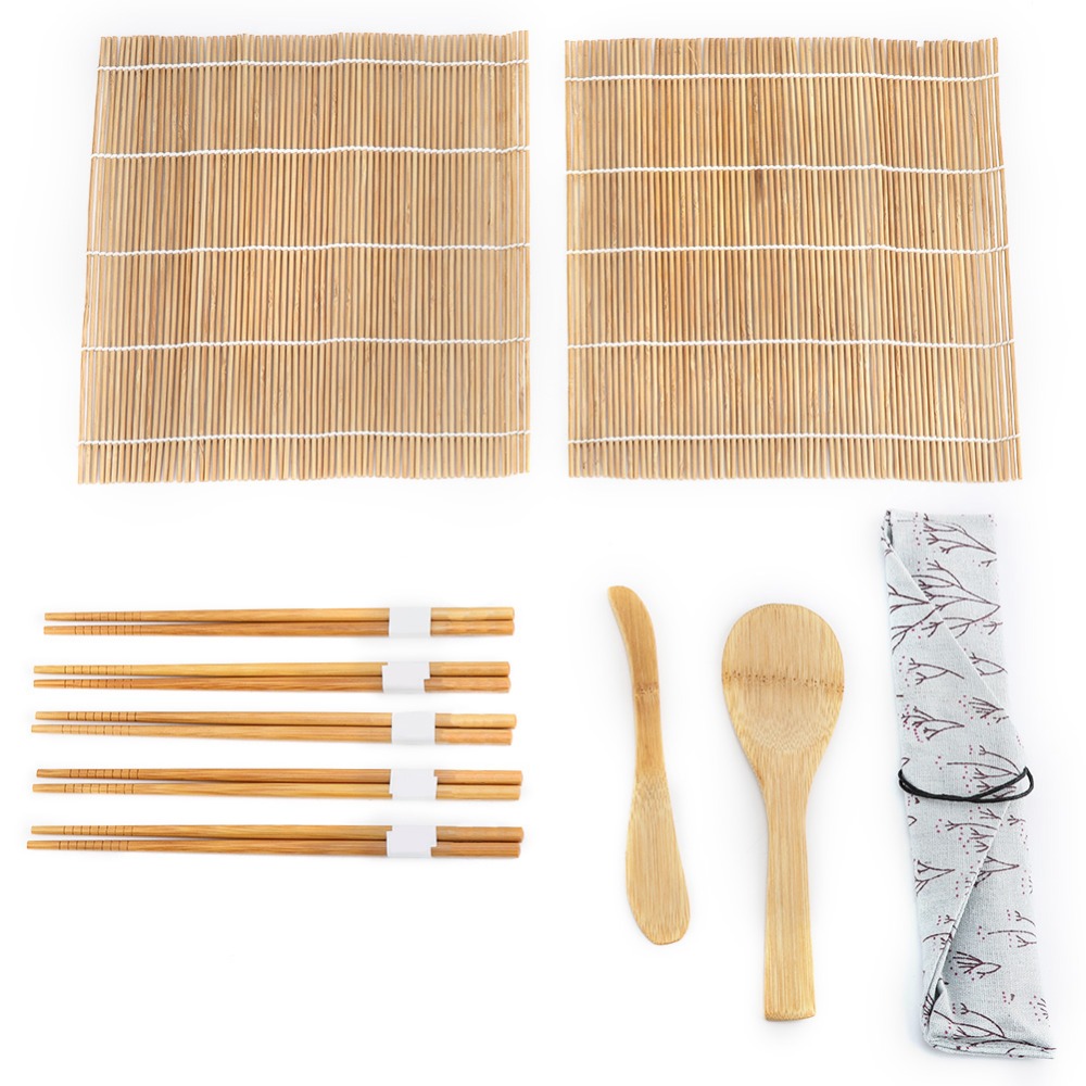 Sushi Making Kit - Draagbare houten sushi-set, herbruikbare houten sushi-gereedschappen