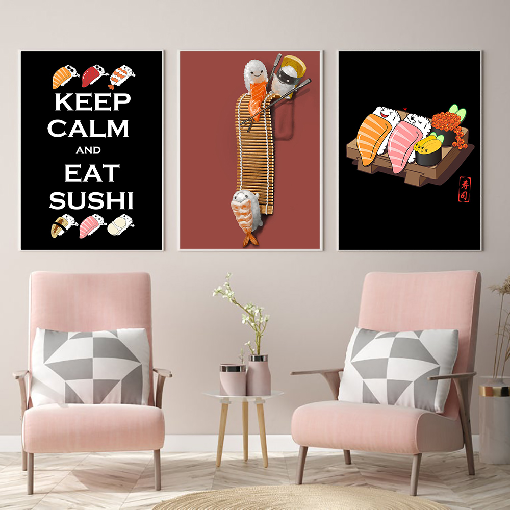 Japanese Restaurant Lifestyle - Japanse Stijl Ramen Sushi Abstract Cartoons
