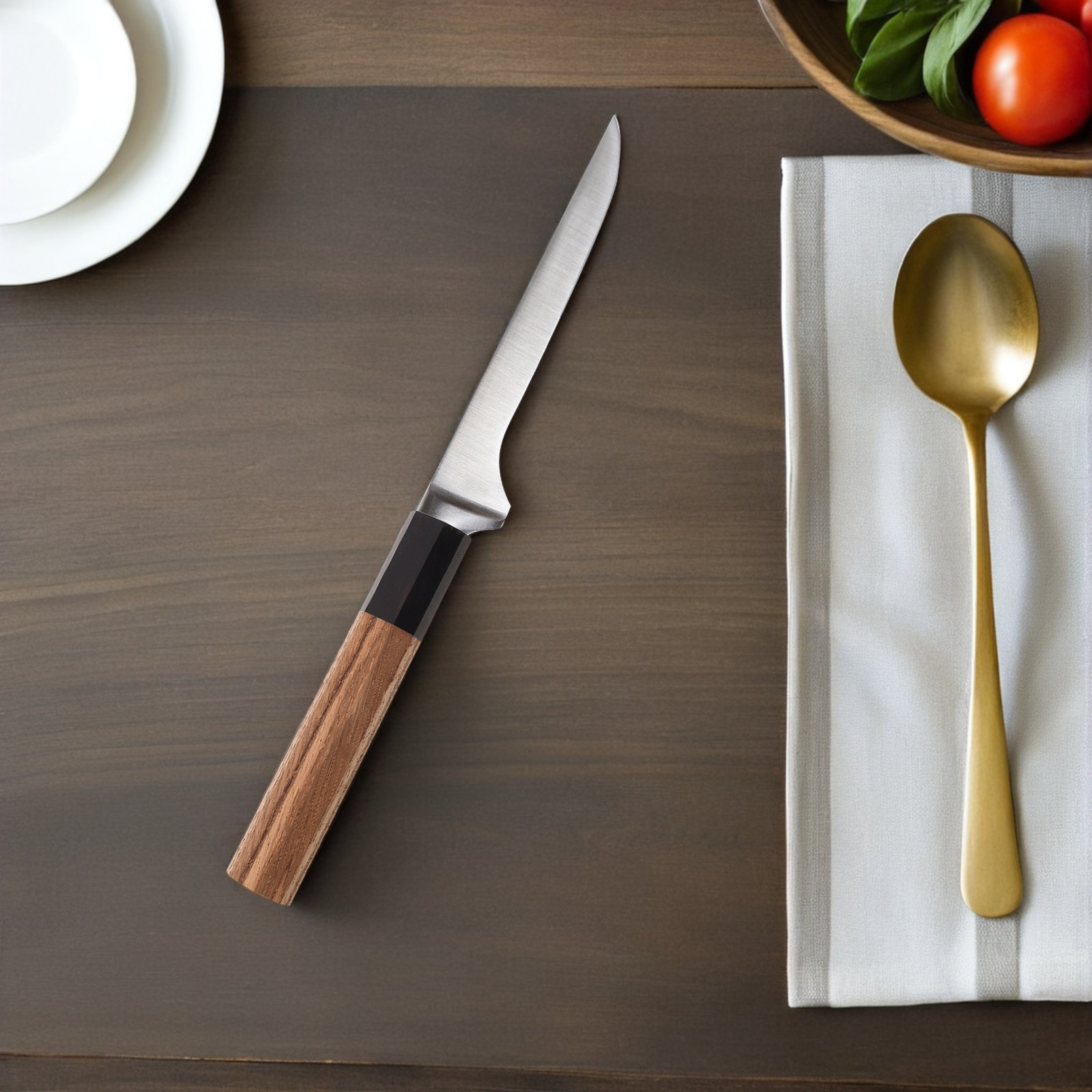 Achthoekige houten messenhandg - Japanese Knife recensie en prijs