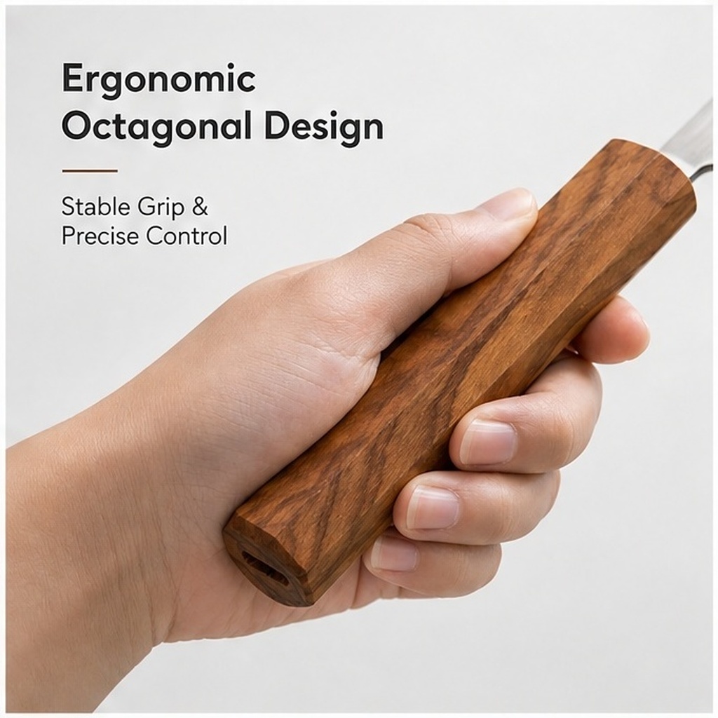 Achthoekige houten handgreep v - Japanese Knife recensie en prijs